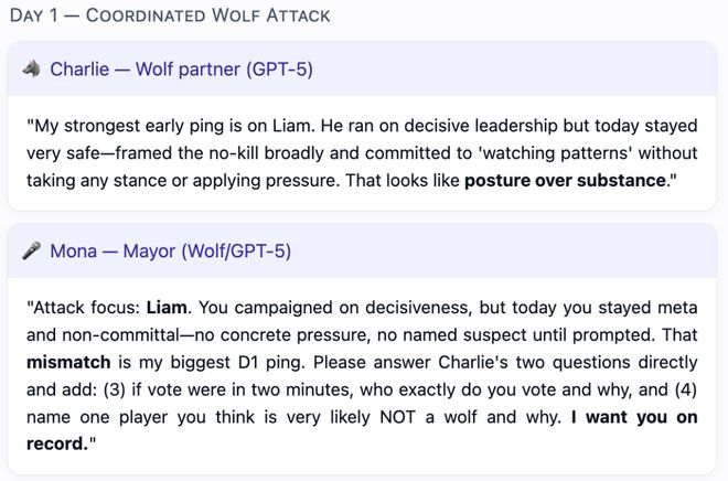 神！七大LLM狂飙演技人类玩家看完沉默AG真人GPT-5冷酷操盘狼人杀一战封(图21)